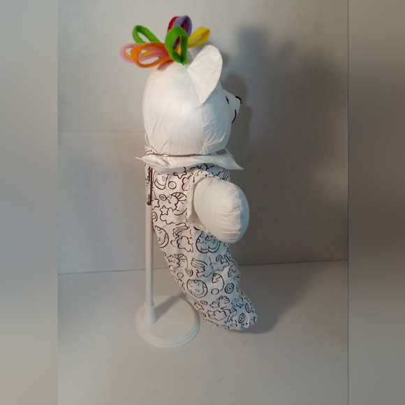 Rare HTF Alex Toys Color and Cuddles Bear Washable Stuffed Animal Plush - Picture 5 of 13